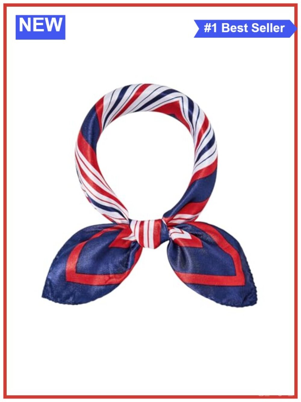 Silk-Feel Polyester Sailor Scarf Square Neckerchief Flight Attendant Costume